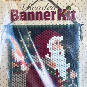 The Beadery, Kris Kringle Beaded Banner Kit – Santa Christmas Craft – New Sealed